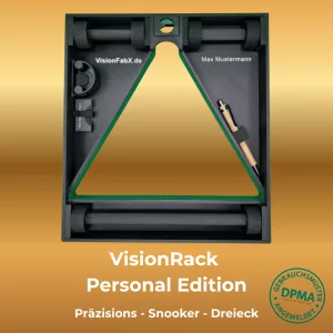 VisionRack Personal Edition – Snooker-Rack mit personalisierten Schriftzügen