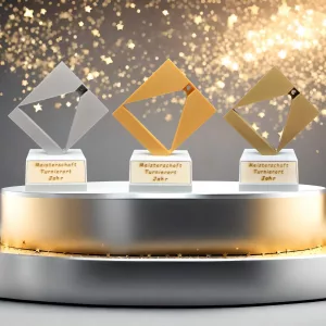 Mini Snooker Vision Rack Pokal Set in Gold Silber Bronze mit individueller Lasergravur auf Holz